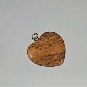 Heart Pendant Natural Stone Heart Charm 1 Inch